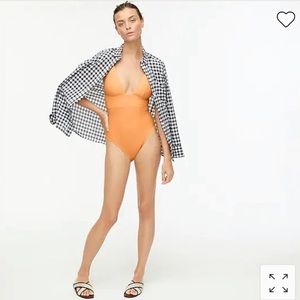 New J. Crew Deep V-neck French One-Piece Swimsuit